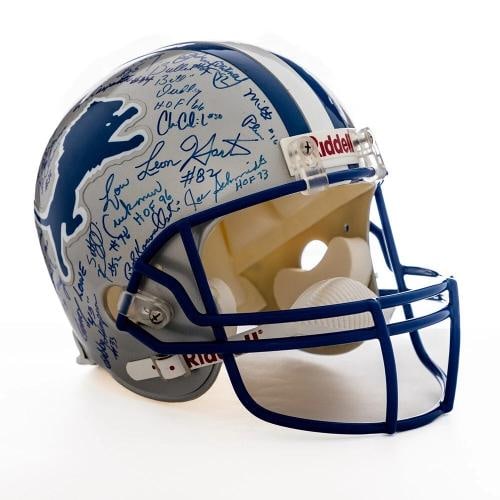 Detroit Lions Legends Multi Signed Full Size Helmet 44 Signatures! PSA DNA COA - 2