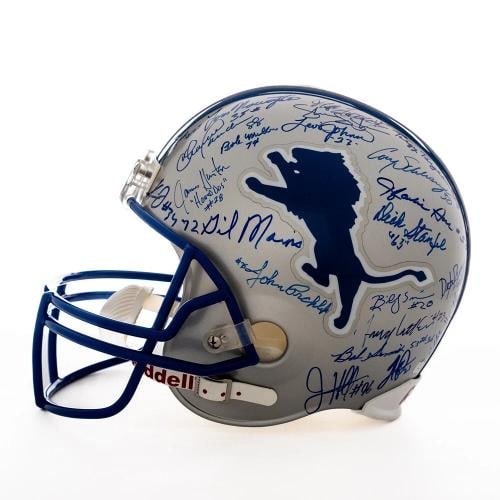 Detroit Lions Legends Multi Signed Full Size Helmet 44 Signatures! PSA DNA COA - 5