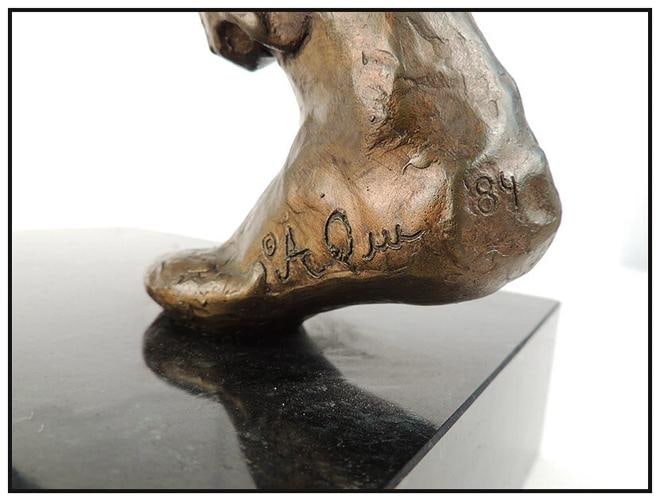 ANTHONY QUINN Bronze SCULPTURE Gold Song Of Zorba The Greek Signed Actor Artwork - 4