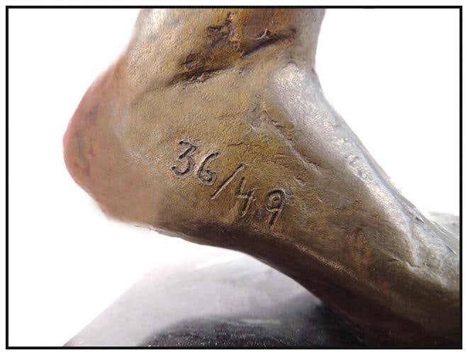 ANTHONY QUINN Bronze SCULPTURE Gold Song Of Zorba The Greek Signed Actor Artwork - 5