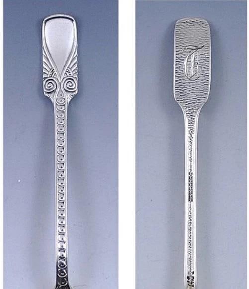 12 Antique c1875 Aesthetic Movement Gorham Sterling Silver Demitasse Spoons - 5