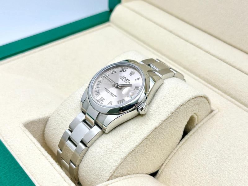 2020 Rolex Datejust Midsize 178240 31mm Pink Roman Dial Steel Box Paper - 3