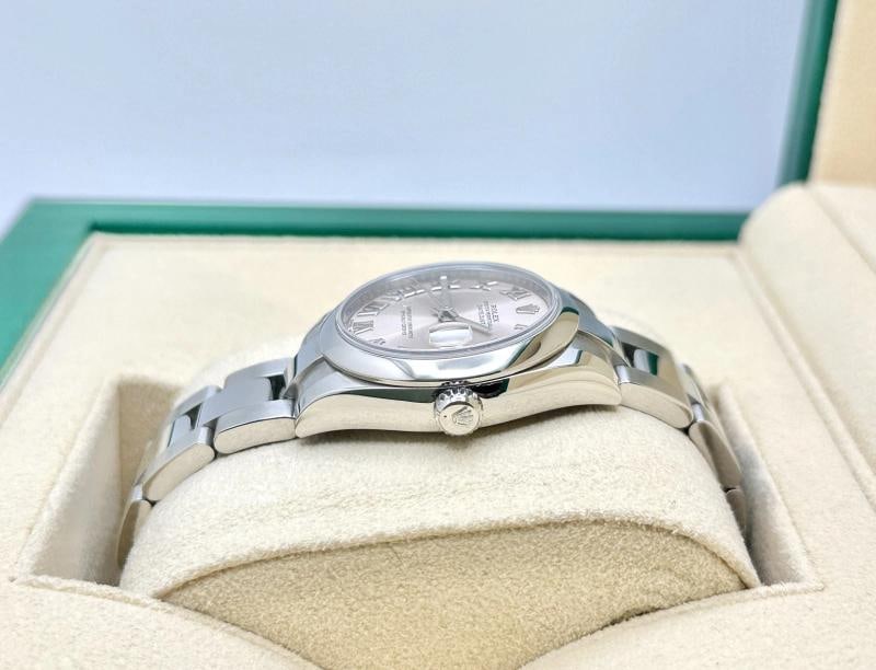 2020 Rolex Datejust Midsize 178240 31mm Pink Roman Dial Steel Box Paper - 5