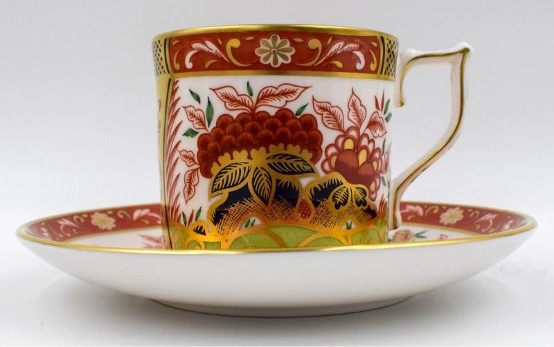 Set of 6 Royal Crown Derby Imari Golden Peony Bone China Coffee Cup & Saucer - 3