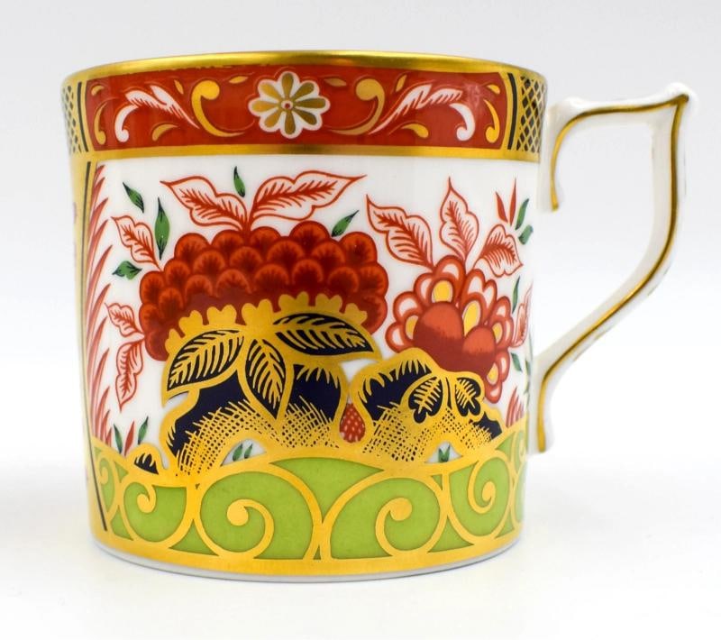 Set of 6 Royal Crown Derby Imari Golden Peony Bone China Coffee Cup & Saucer - 6