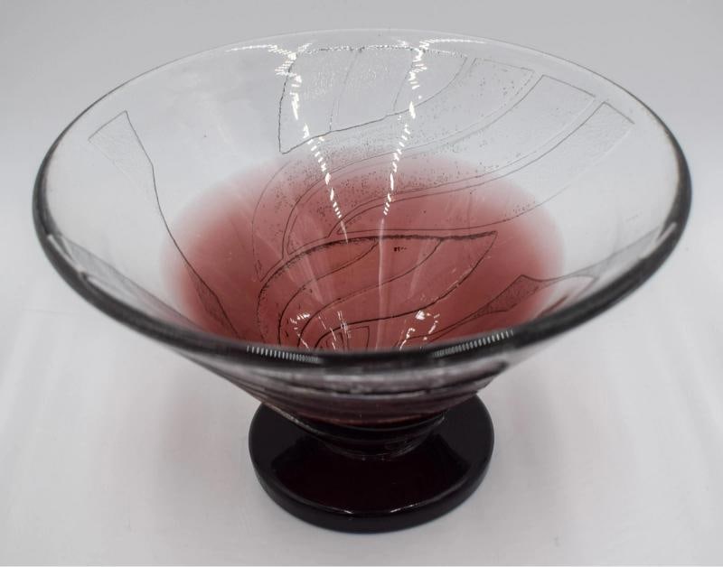 Schneider French Art Glass, Art Deco, Acid Cut Back Vase, Signed - 2