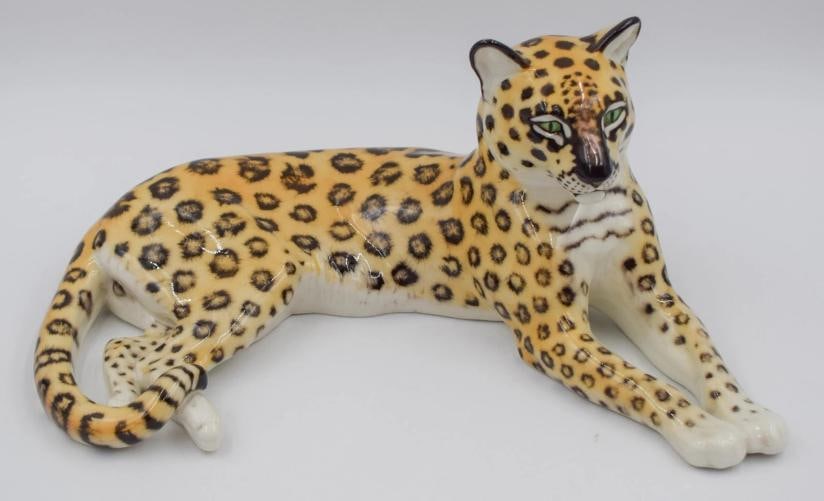 Nymphenburg Porcelain Hand Painted Leopard Design by Theodor Karner - 2