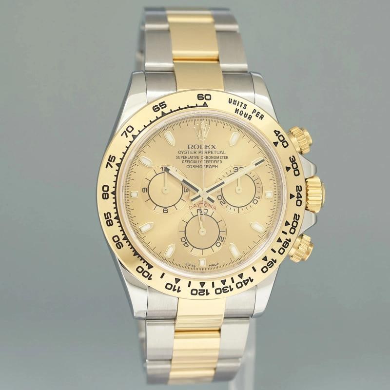 2022 MINT 116503 Rolex Daytona Two Tone Champagne Chrono Yellow Gold Watch - 3