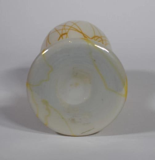 Steuben Alabaster/Gold Decorated with Gold Heart & Vine, Circa 1925 - 5