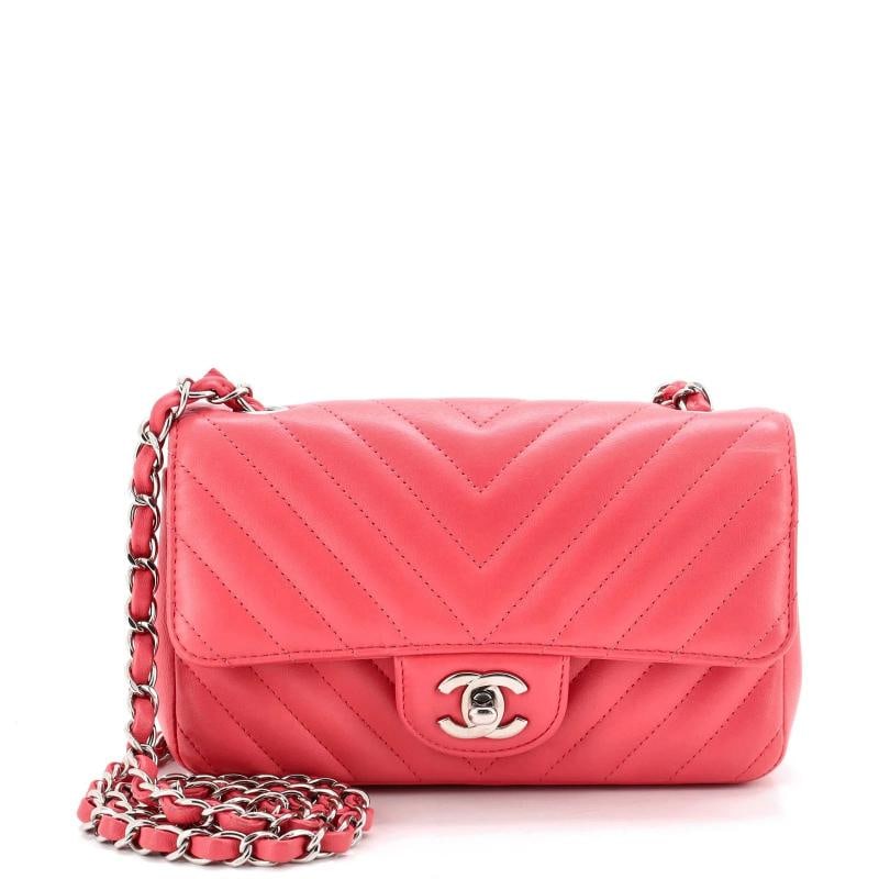 Chanel Classic Single Flap Bag Chevron Lambskin Mini: Accessories: Authenticity Card Measurements: Handle Drop 10.5", Height 5", Width 8", Depth 2.5", Strap Drop 22"