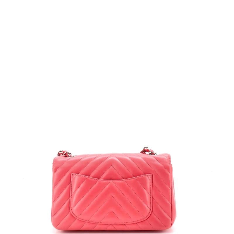 Chanel Classic Single Flap Bag Chevron Lambskin Mini - 4
