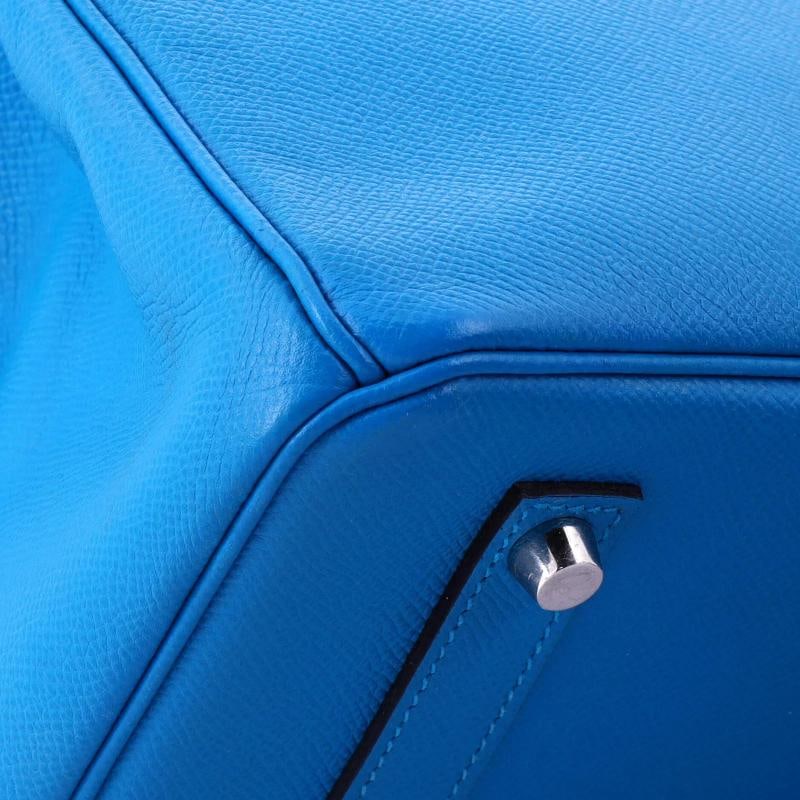 Hermes Birkin Handbag Blue Epsom with Palladium Hardware 35 - 7