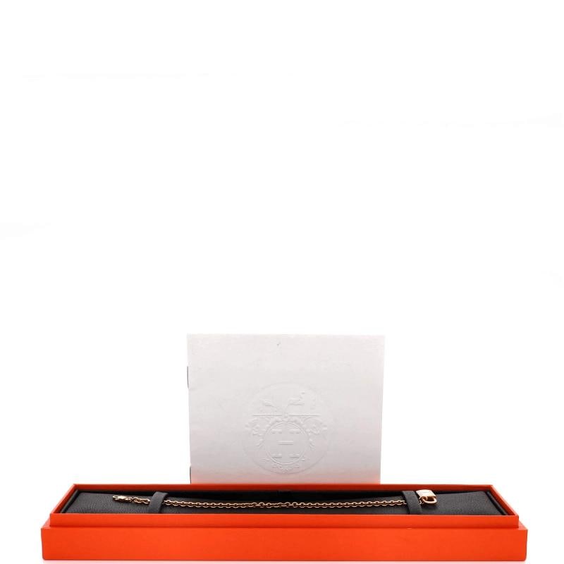 Hermes Amulettes Cadenas Pendant Bracelet 18K Rose Gold with Diamonds - 2