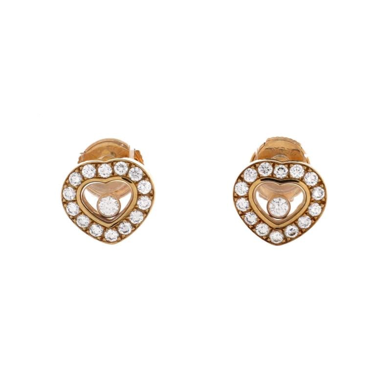 Chopard Happy Diamonds Heart Earrings 18K Yellow Gold with Diamonds and 1: Condition: Pre-owned - Good,Brand: Chopard,Main Stone: Diamond,Metal: 18K Yellow Gold,Metal Purity: 18K,Style: Earrings,Type: Earrings,Color: Yellow Gold,Material: Unknown Condition: Great. Moderate w