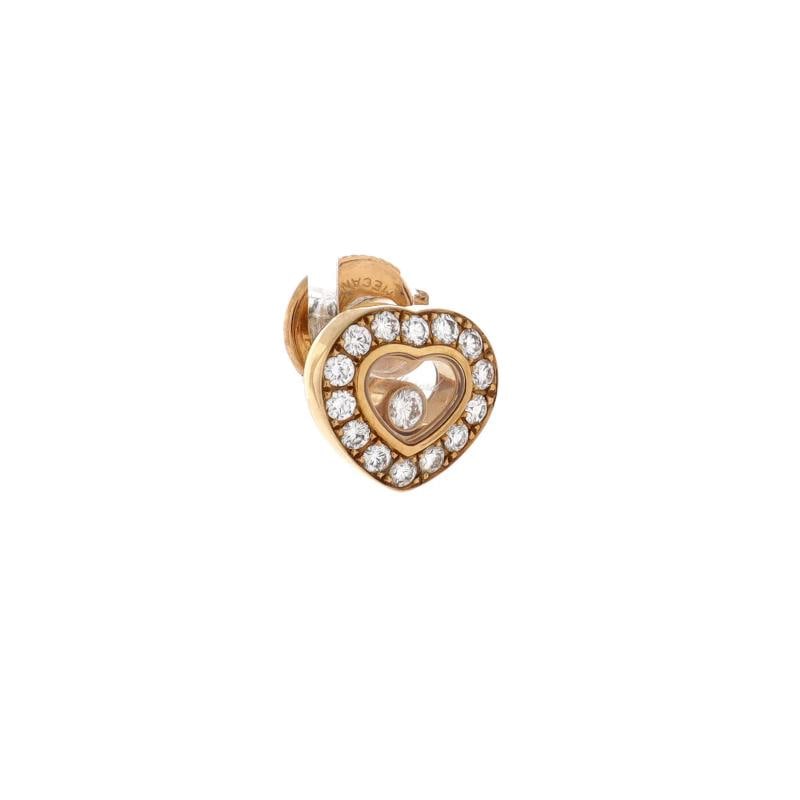 Chopard Happy Diamonds Heart Earrings 18K Yellow Gold with Diamonds and 1 - 3