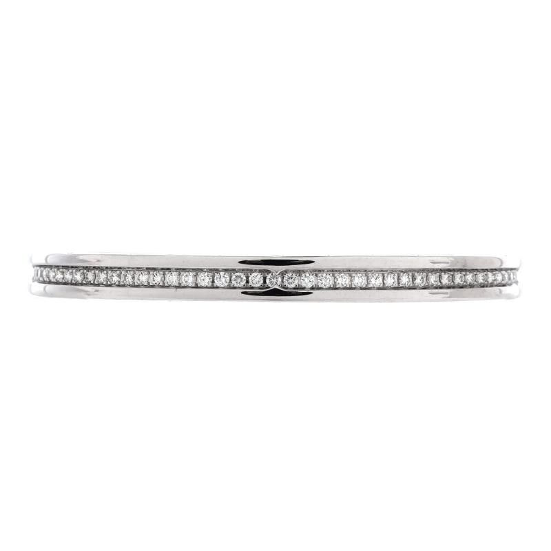 Bvlgari B.Zero1 Cuff Bracelet 18K White Gold with Pave Diamonds: Measurements: Circumference: 6.75 ", Width: 5.9 mm