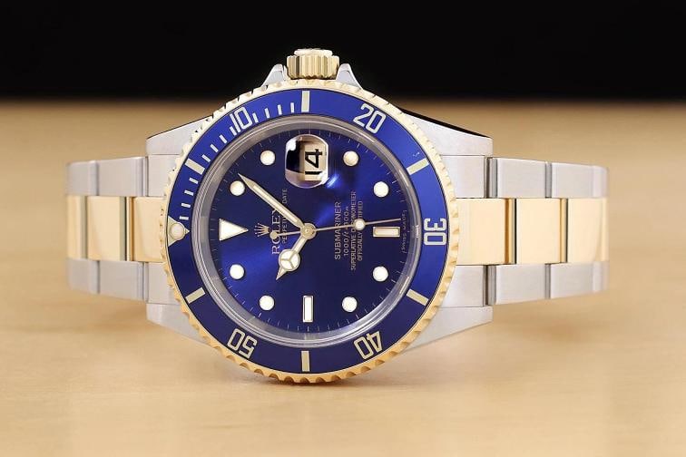 2007 PAPER ROLEX SUBMARINER 16613LB NO HOLES 18K GOLD 40MM STEEL WATCH - 3