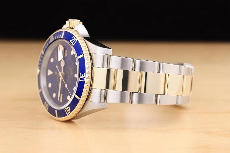 2007 PAPER ROLEX SUBMARINER 16613LB NO HOLES 18K GOLD 40MM STEEL WATCH - 4