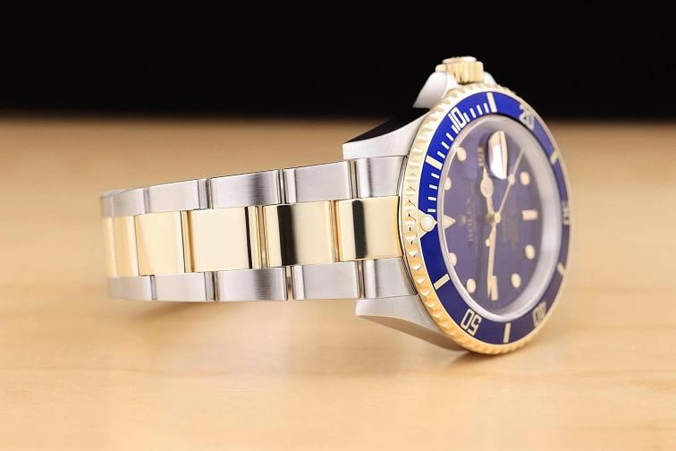 2007 PAPER ROLEX SUBMARINER 16613LB NO HOLES 18K GOLD 40MM STEEL WATCH - 8