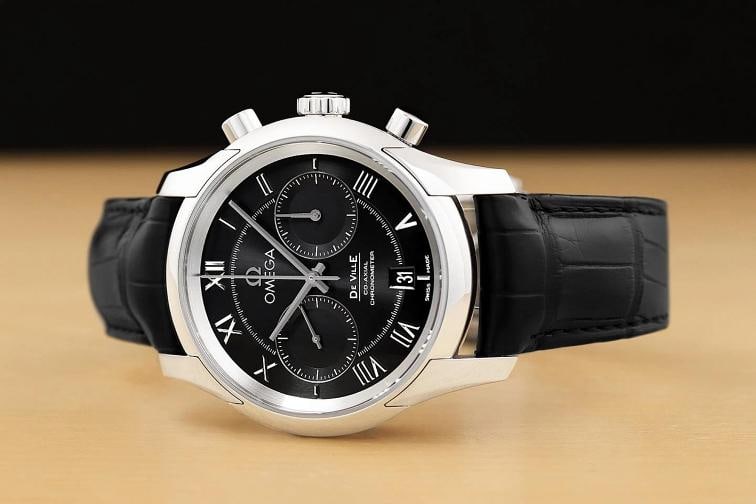 OMEGA B&P DE VILLE HOUR VISION CHRONOGRAPH 431.13.42.51.01.001 BLACK 42MM WATCH - 2
