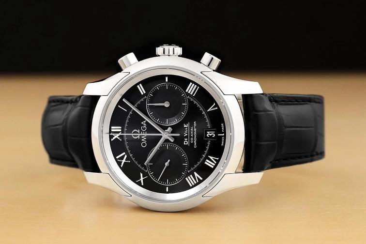 OMEGA B&P DE VILLE HOUR VISION CHRONOGRAPH 431.13.42.51.01.001 BLACK 42MM WATCH - 3
