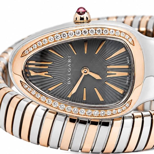 Bvlgari Serpenti Tubogas SP35SPG 18k Rose TwoTone Grey Dial Quartz Watch 35mm - 2
