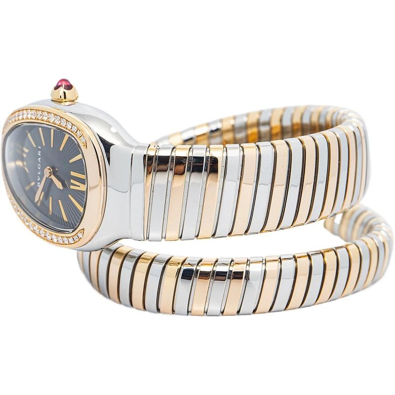 Bvlgari Serpenti Tubogas SP35SPG 18k Rose TwoTone Grey Dial Quartz Watch 35mm - 3