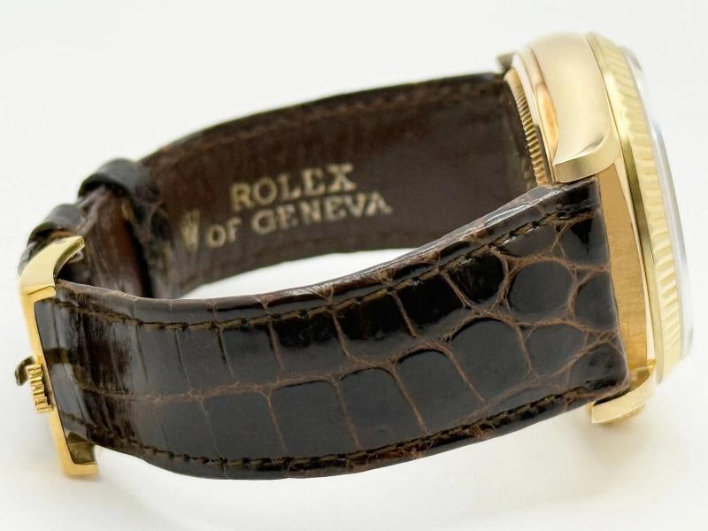 Rolex Datejust 16018 36mm Champagne Dial 18k Yellow Gold Leather Strap - 11