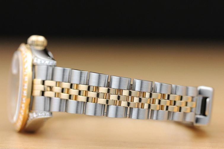 LADIES ROLEX DATEJUST FACTORY DIAMOND DIAL DIAMOND BEZEL LUGS 18K 2-TONE WATCH - 5