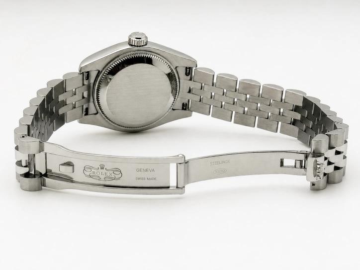 Rolex Ladies Datejust 179174 White Diamond Dial 18k Gold Bezel Steel Jubilee - 9