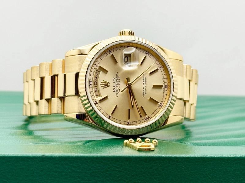 Rolex Day Date President 118238 36mm Champagne Dial 18k Yellow Gold - 4