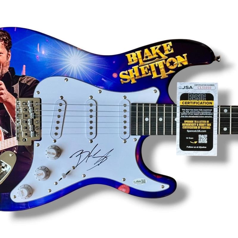 Blake Shelton Signed Guitar Custom Graphics JSA COA Gods Country God Gave Me You - 2