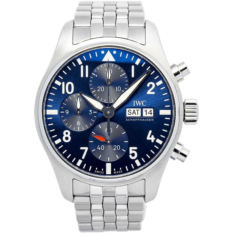 IWC Pilot Chronograph IW388102 Stainless Blue Dial Auto Men's Watch 41mm: Condition: Pre-owned - Good: This item has been gently used but is in good condition. It might have a few signs of wear, like light scratches or tarnishing.. ,Brand: IWC,REFERENCE: IW388102,WARRANTY: