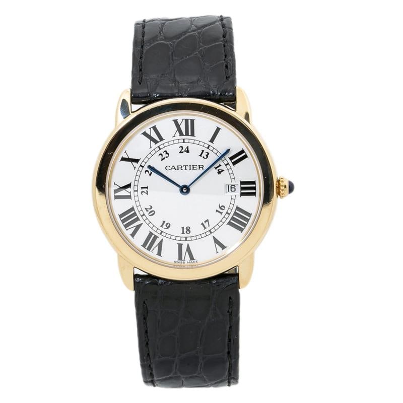 Cartier Ronde Solo 2988 W6700455 2014 Paper 18k YG Silver Quartz Men Watch 36mm: Condition: Pre-owned - Good: This item has been gently used but is in good condition. It might have a few signs of wear, like light scratches or tarnishing.. ,Brand: Cartier,REFERENCE:
