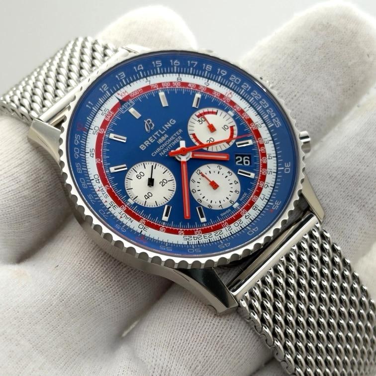 Breitling Navitimer B01 Pan Am Blue Dial AB0121 43mm Stainless Steel Box Paper - 3