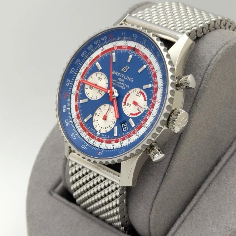 Breitling Navitimer B01 Pan Am Blue Dial AB0121 43mm Stainless Steel Box Paper - 6