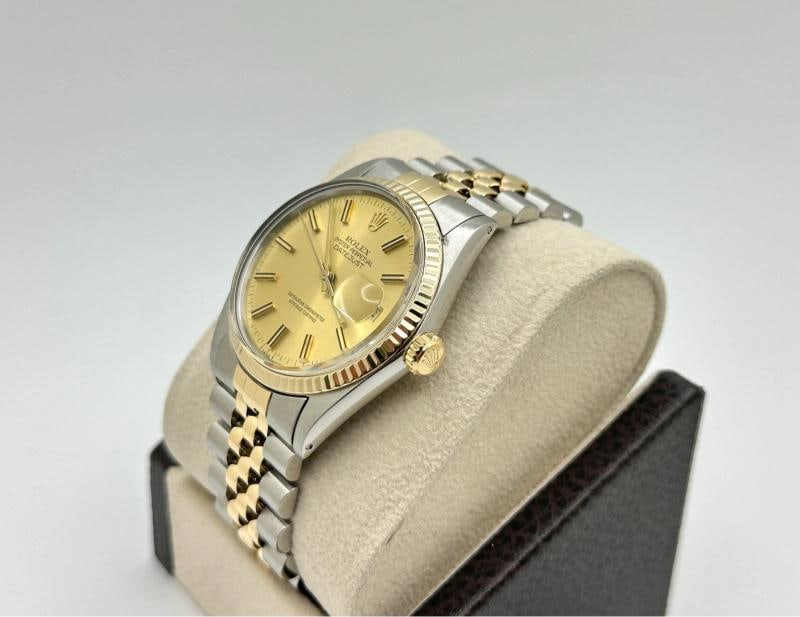 2024 Service Card Rolex Datejust 16013 36mm Champagne Dial 18K Yellow Gold Steel - 4