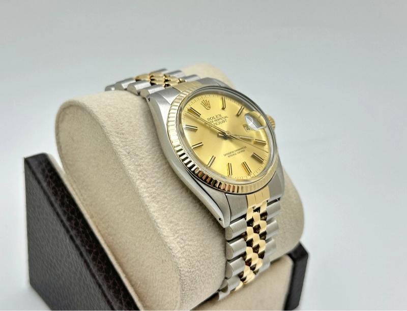 2024 Service Card Rolex Datejust 16013 36mm Champagne Dial 18K Yellow Gold Steel - 7