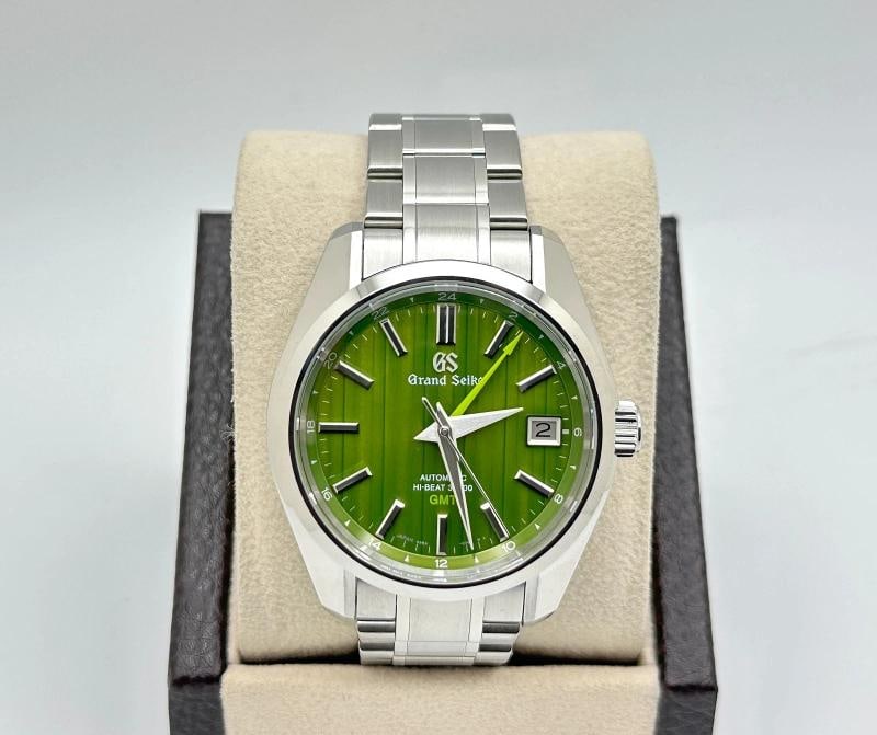Grand Seiko Hi-Beat GMT Bamboo Garden SBGJ259 40mm Green Dial Stainless Steel: Style Number: SBGJ259 Model: Grand Seiko Hi-Beat GMT - Bamboo Garden (US Special Edition) Case Material: Stainless Steel Band: Stainless Steel Bezel: Stainless Steel Dial: Green Dial (Bamboo Garden