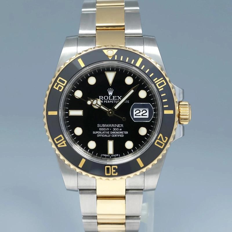 MINT 2016 Rolex Submariner 116613LN Two Tone Steel Yellow Gold Black Ceramic - 2