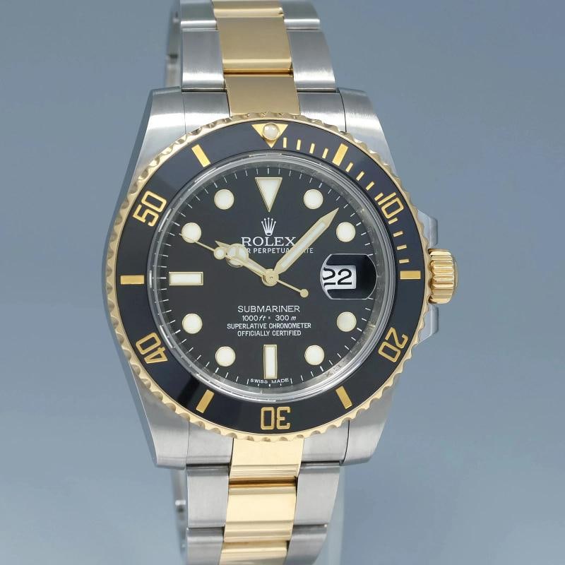 MINT 2016 Rolex Submariner 116613LN Two Tone Steel Yellow Gold Black Ceramic - 3