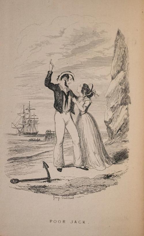 1841 Songs Naval and National "Poor Jack" Extra Illustrated Kelliegram Binding - 11