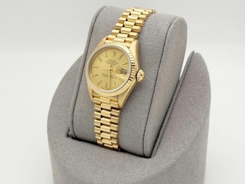 Rolex Ladies President Datejust 69178 Champagne Dial 18K Yellow Gold Box Paper - 10