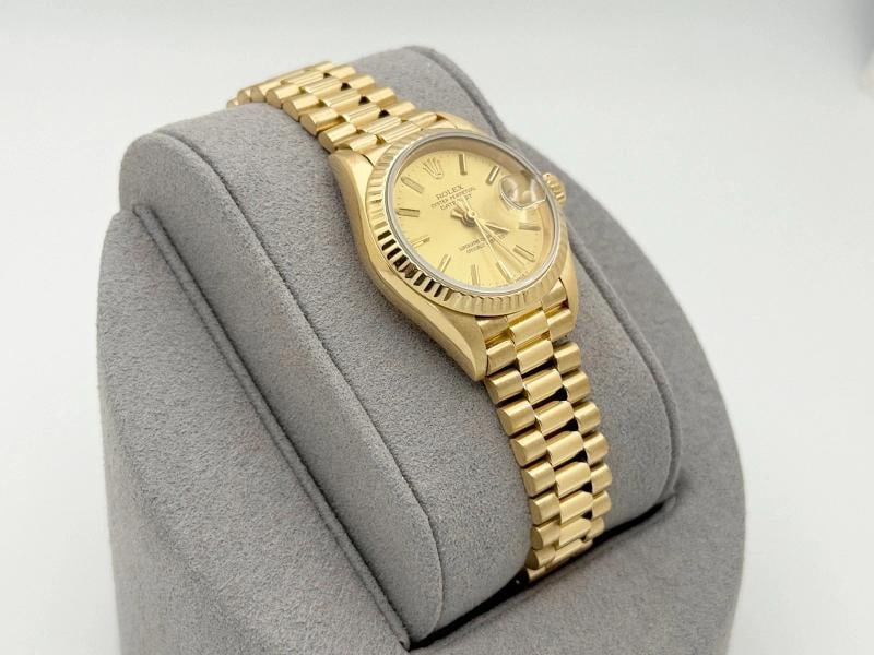 Rolex Ladies President Datejust 69178 Champagne Dial 18K Yellow Gold Box Paper - 11