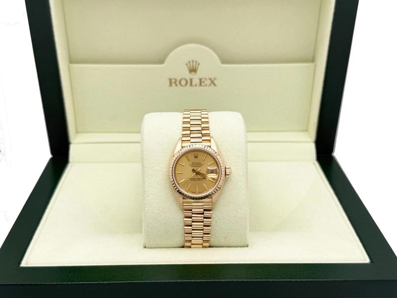 Rolex Ladies President Datejust 69178 Champagne Dial 18K Yellow Gold Box Paper - 2