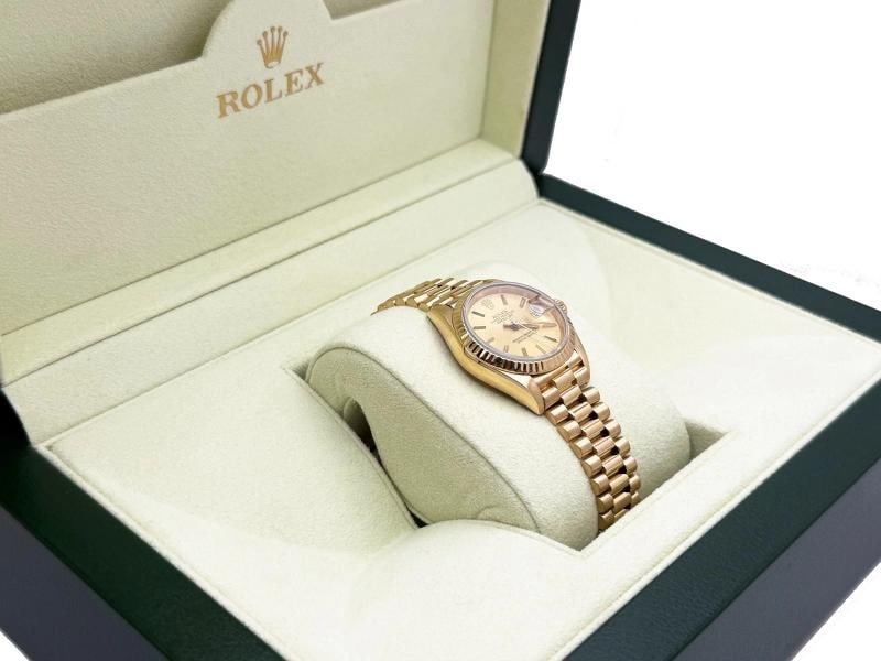 Rolex Ladies President Datejust 69178 Champagne Dial 18K Yellow Gold Box Paper - 3