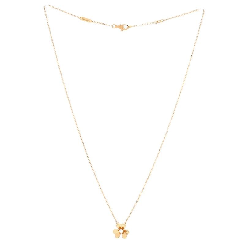 Van Cleef & Arpels Frivole Pendant Necklace 18K Yellow Gold and Diamond Mini - 3