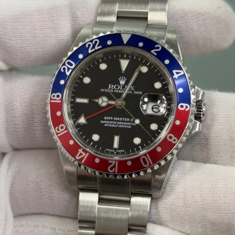 Rolex GMT Master II Pepsi 16710 40mm Red and Blue Bezel Stainless Steel - 3
