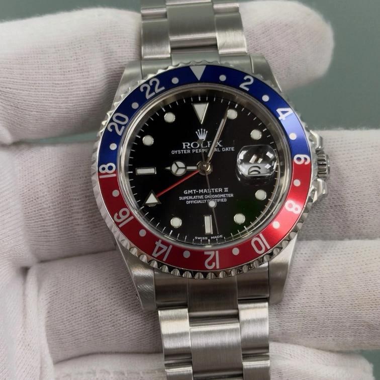 Rolex GMT Master II Pepsi 16710 40mm Red and Blue Bezel Stainless Steel - 4