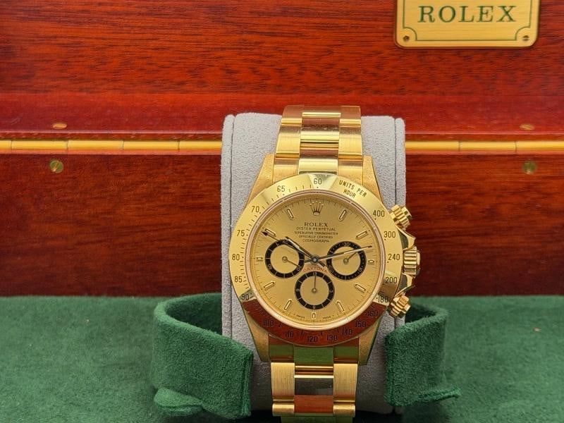 Rolex Daytona Zenith Unpolished 16528 Champagne Inverted 6 Dial 18k Yellow Gold - 14